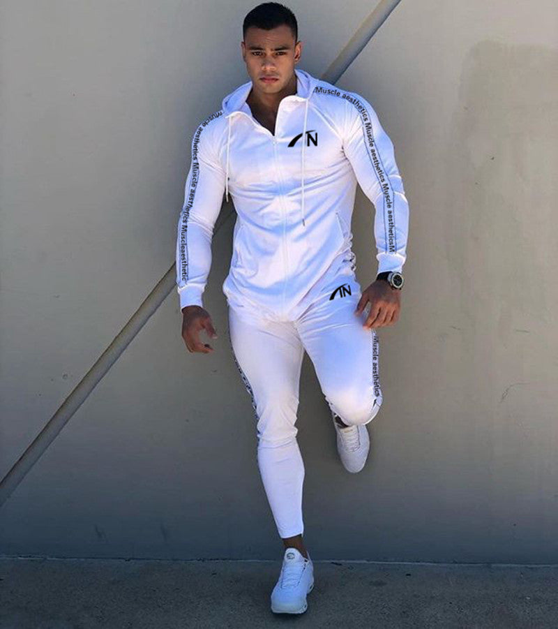 Mans Casual Fashion Sportswear Suit Gym Fitness Tracksuit Hoodies Long Sleeve