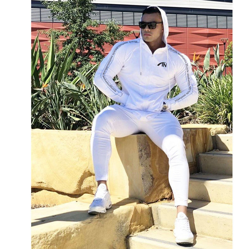 Mans Casual Fashion Sportswear Suit Gym Fitness Tracksuit Hoodies Long Sleeve