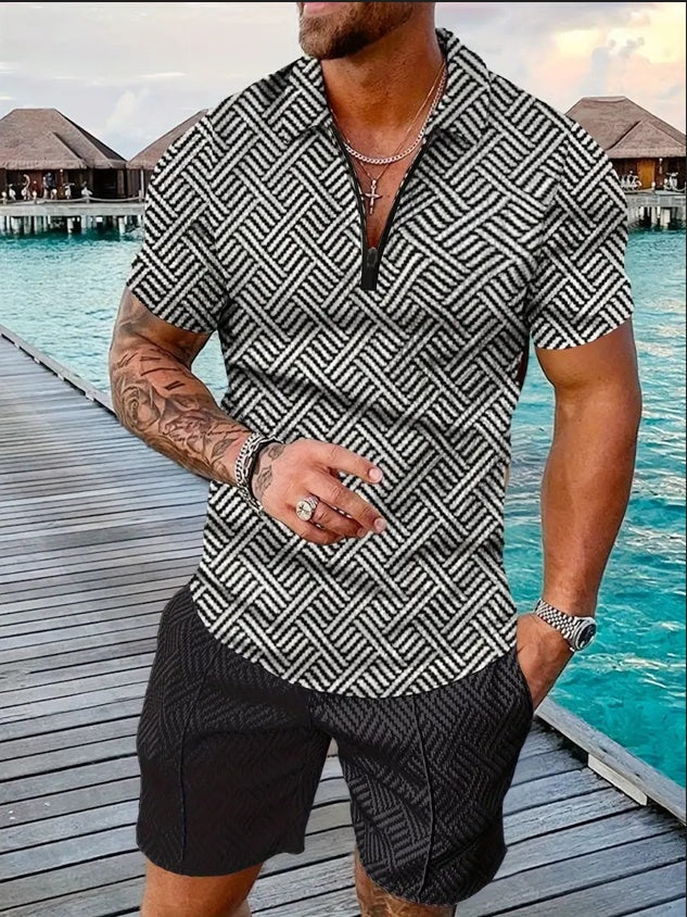 Polo Shirt Sports Short Sleeve Shorts Suit For Men