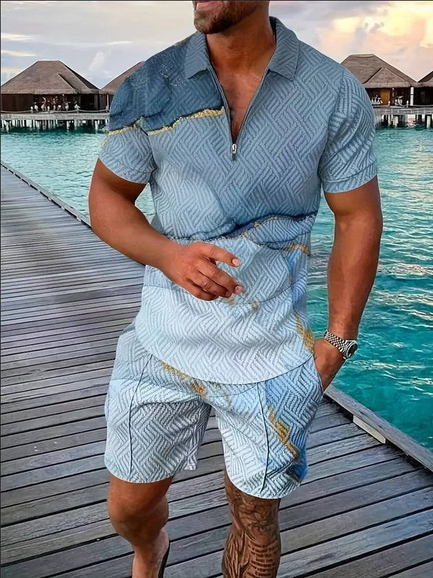 Polo Shirt Sports Short Sleeve Shorts Suit For Men