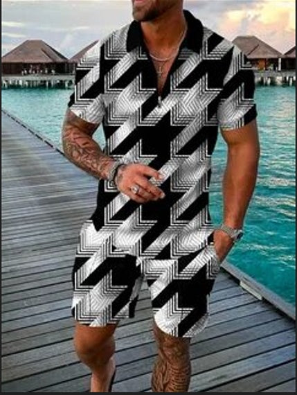 Polo Shirt Sports Short Sleeve Shorts Suit For Men